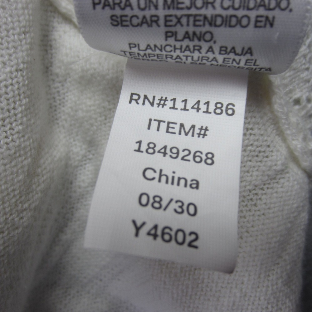 FRYE Sweater Womens‎ XL White Pointelle Scalloped V Neck Button Front Cardigan - Picture 9 of 16
